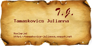 Tamaskovics Julianna névjegykártya